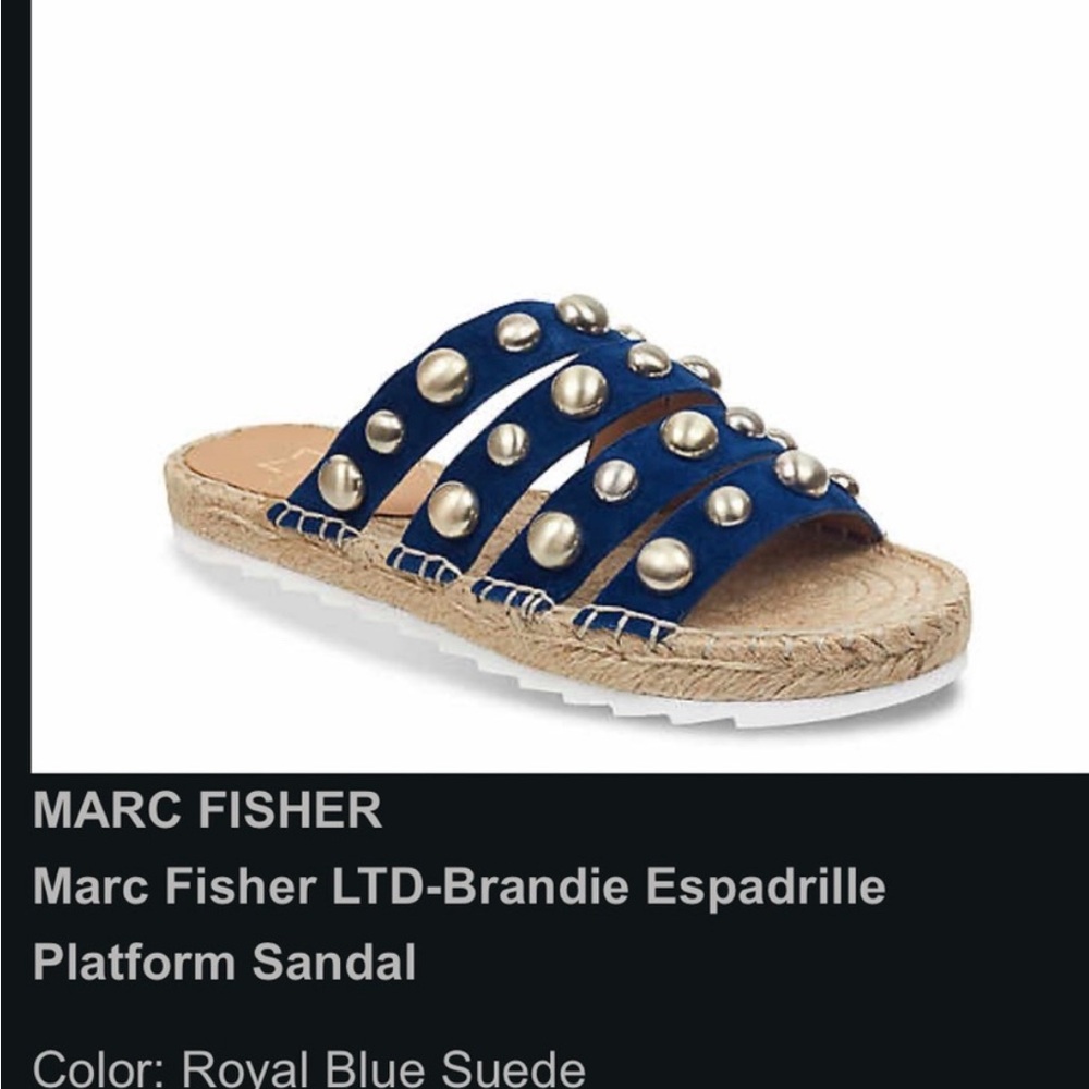 Marc Fisher Royal Blue Espadrille Sandals Size 8.5